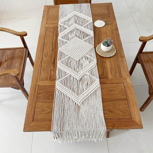 Macrame Table Runner Still Serenity