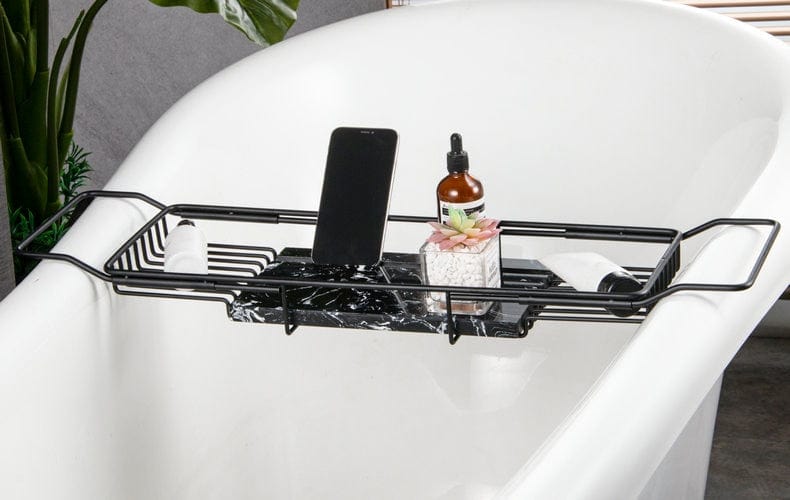 Black Brass Bathtub Tray