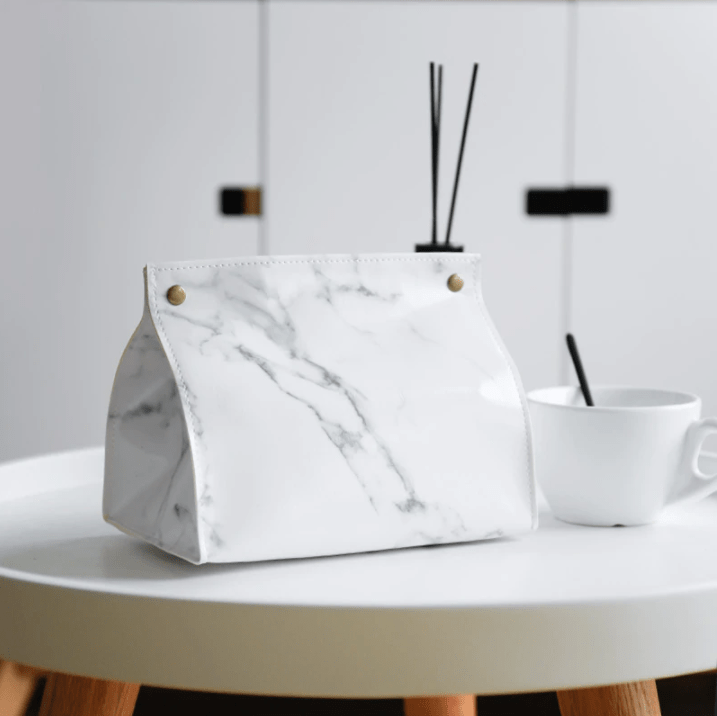 Marble Print Tissue Box