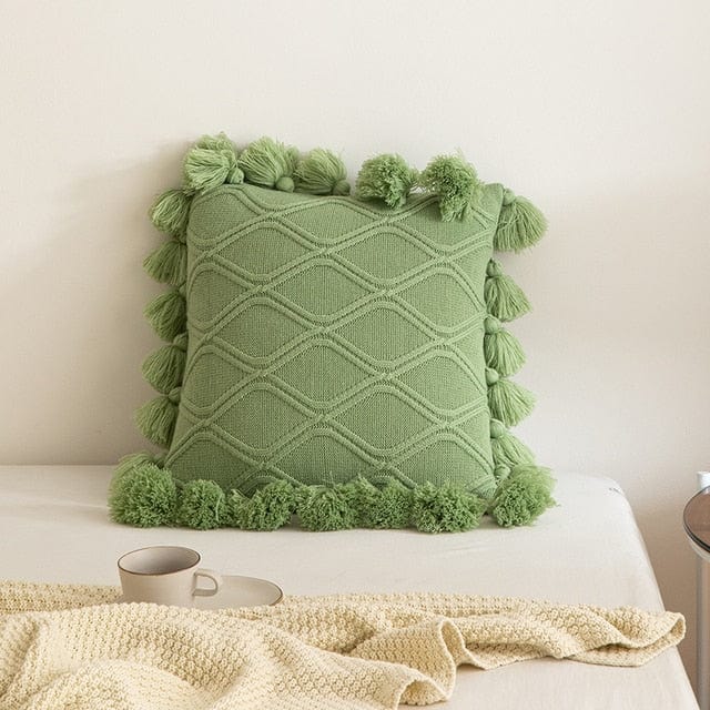Knit Tassel Pillow Cover