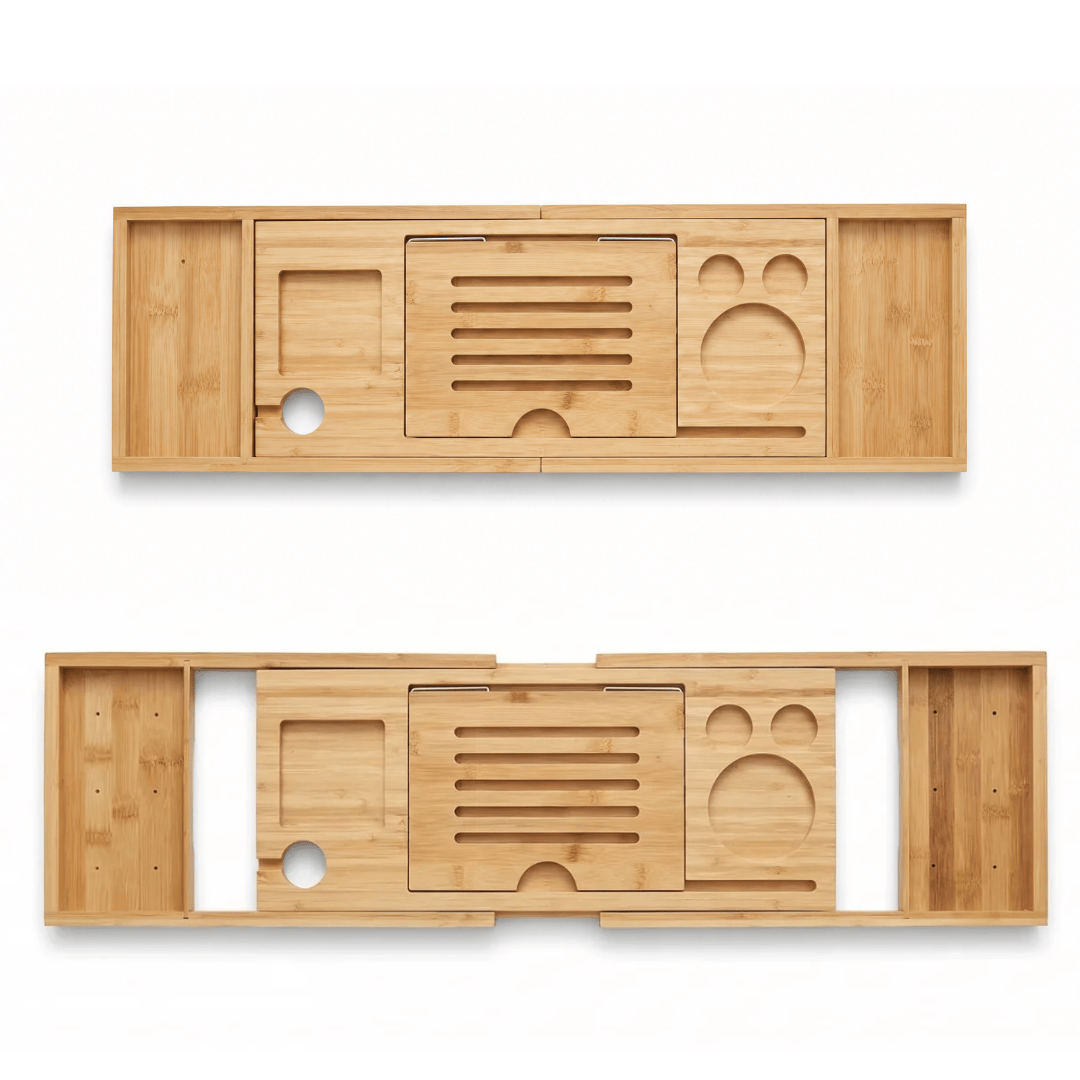 Diagram: the tray closed at 29 inches over a standard tub, and extended to 37 inches over a wide tub