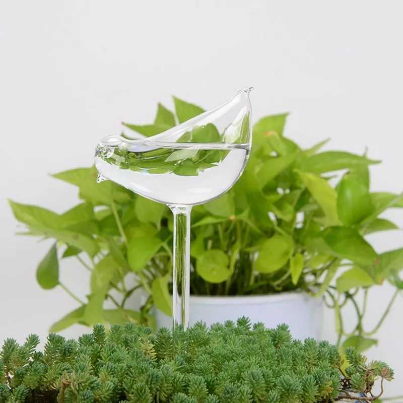 self watering plant glass birds Glass Bird Style Automatic Drip Watering Controller Transparent