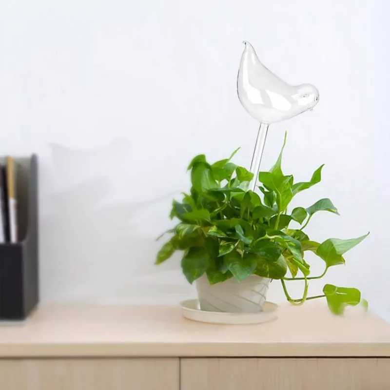 self watering plant glass birds Glass Bird Style Automatic Drip Watering Controller Transparent