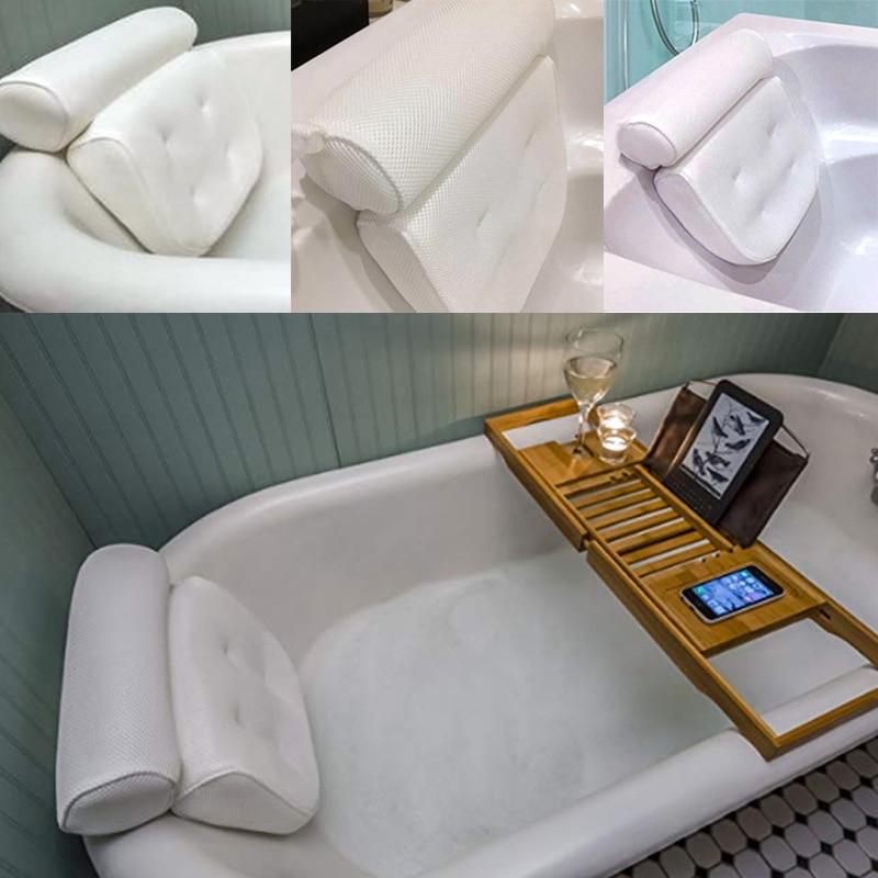 Bath Pillow Spa Cushion Shower Bathtub Tub Suction Neck Back