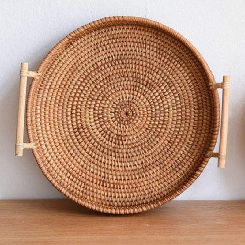 Aravola Round Woven Straw Basket - CAPERS Home