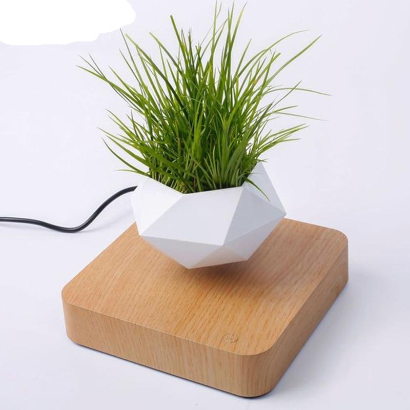 aliexpress plant pots HOD Health & Home Levitating Pot Bonsai Magnetic Floating Rotating Plant Baskets Pots Window Boxes Light Brown