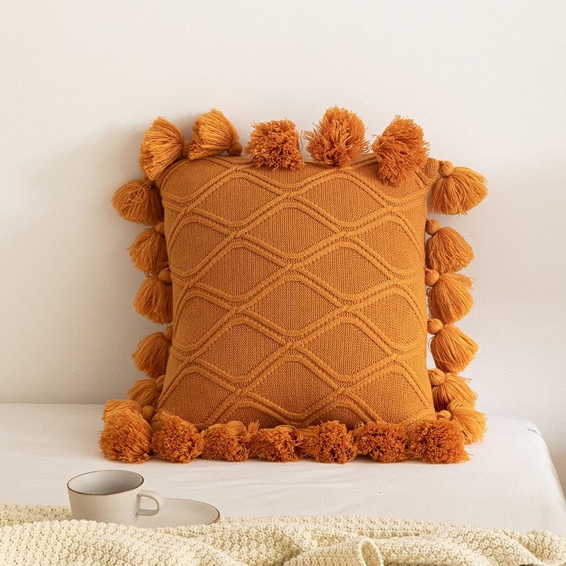 Knit Tassel Pillow Cover