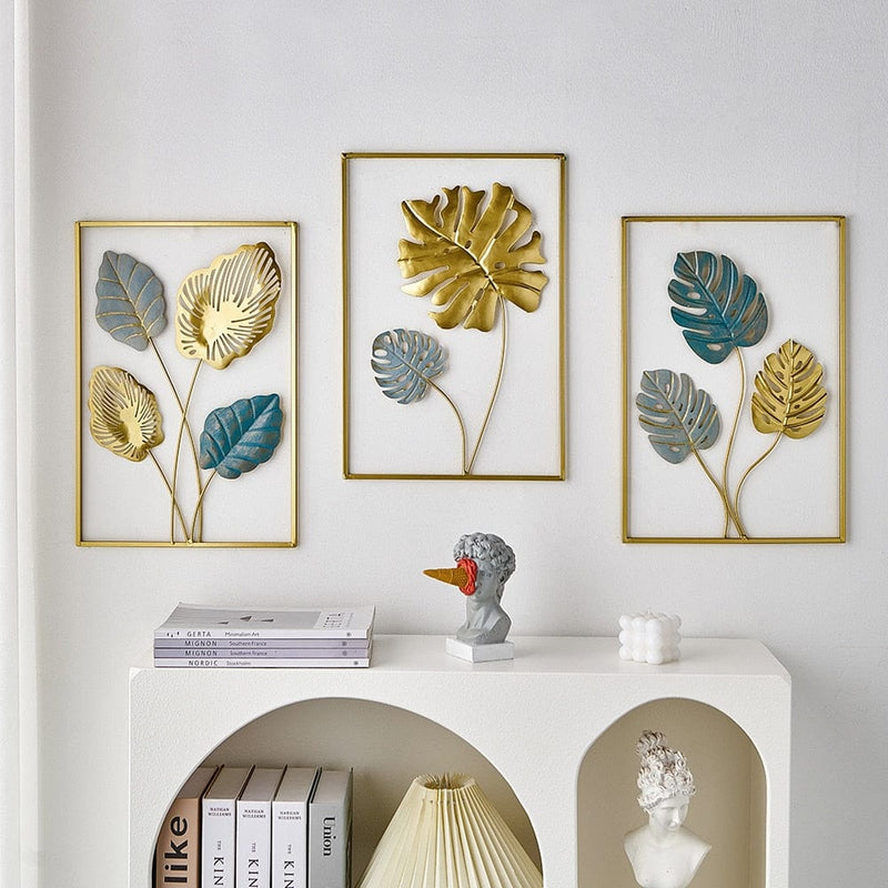 Skilwerx Leaf Vine Metal Wall Art - Modern Floral Decor, 12" X 3", Made In USA