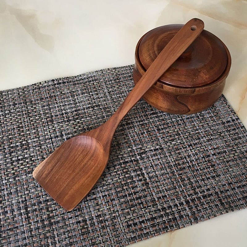 Wooden Spoons For Cooking Teak Wooden Utensils Set Wood Spatula For  Nonstick Cookware Kitchen Utensils Set